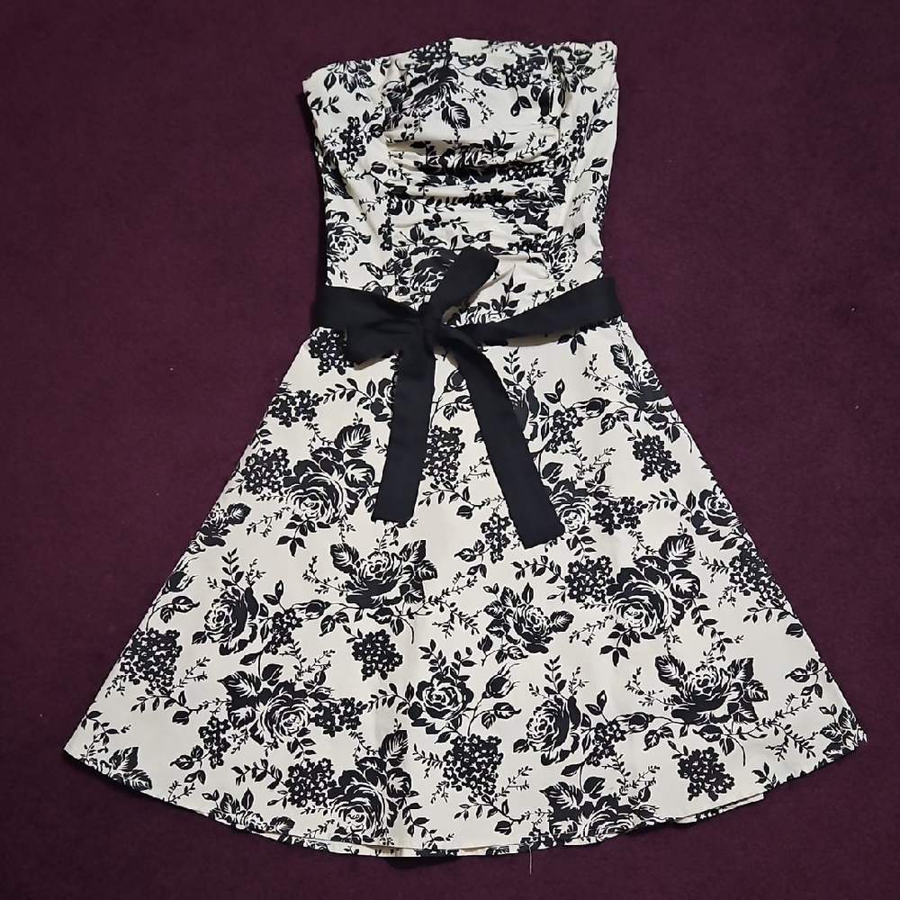 Ruby Rox Black and White Floral Dress